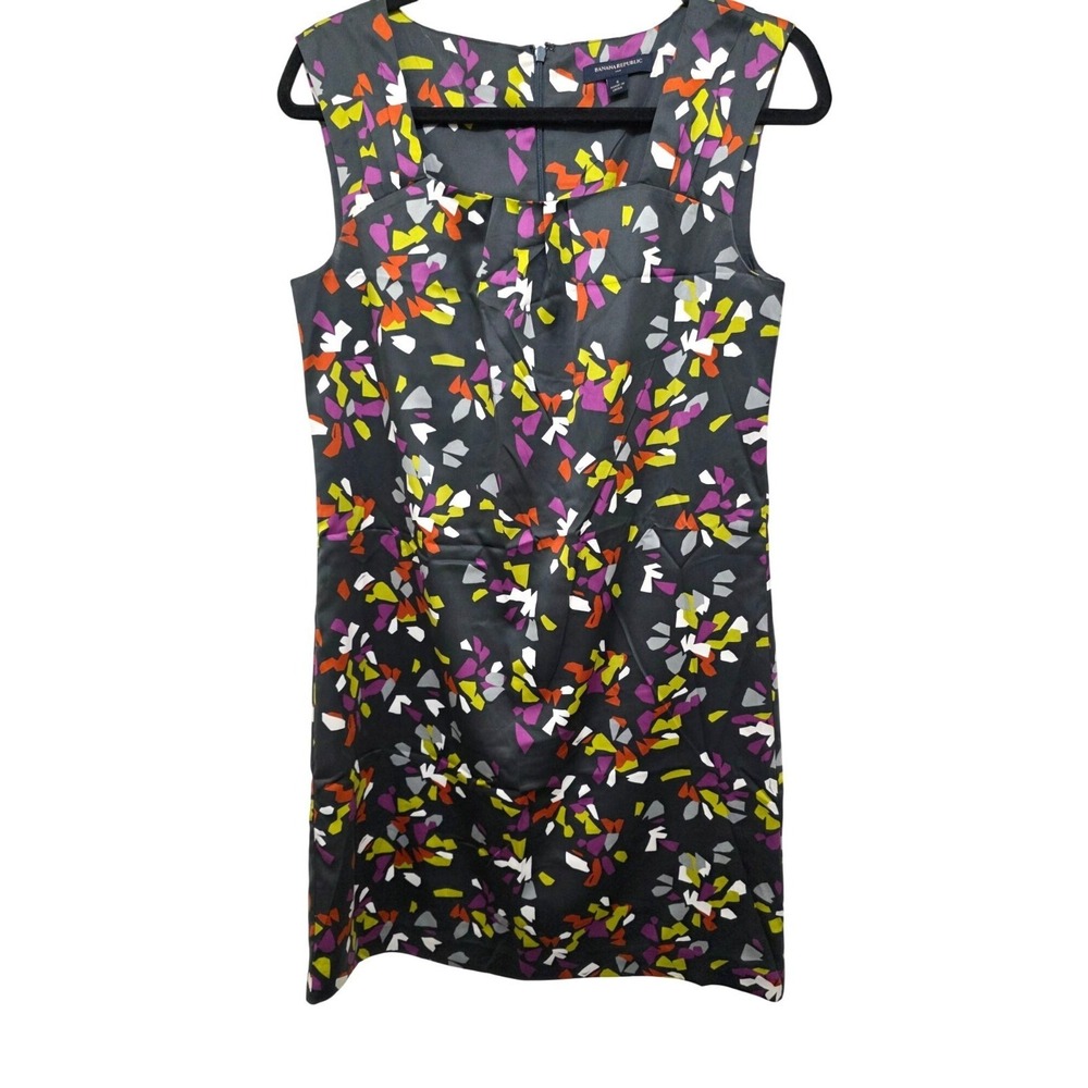 Banana Republic Outlets Women's Sleeveless Multicolor Abstract Sheath Dress Size
